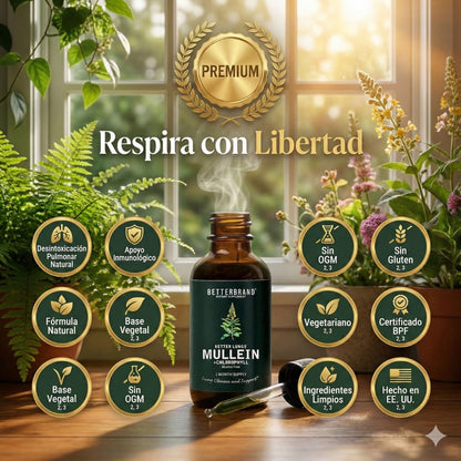 Gotas de Gordolobo - Desintoxicación Pulmonar & Salud Respiratoria