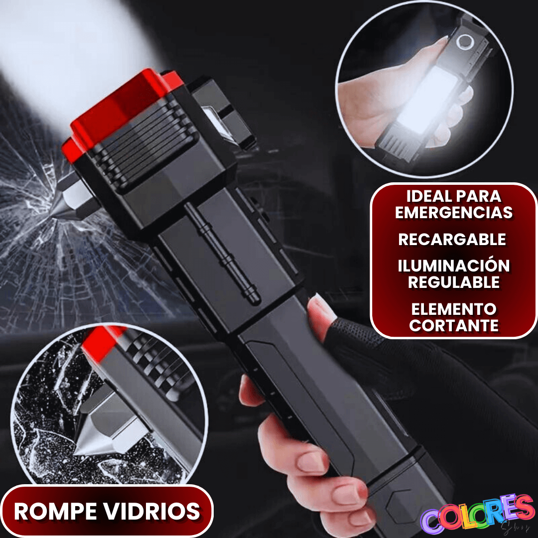 Linterna Táctica Multiuso 4 en 1 - Recargable y de Emergencia